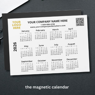 Carte Magnétique Logo 2026 personnalisé Calendrier magnétique profe