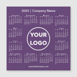 Carte Magnétique Logo de la société de calendrier moderne 2023 sur 