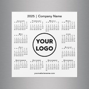 Carte Magnétique Logo de l'entreprise Calendrier 2025 moderne sur M
