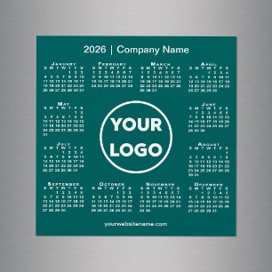 Carte Magnétique Logo de l'entreprise Calendrier 2026 sur le aimant