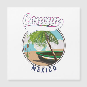 Carte Magnétique logo de voyage à la plage de Cancun au Mexique