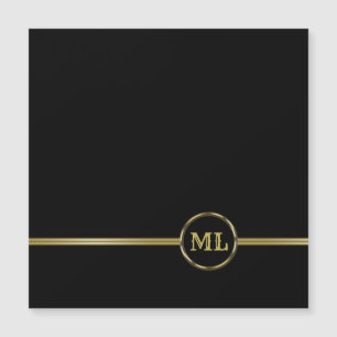 Carte Magnétique Logo exclusif or Monogramme sur noir 3 Ring Binde