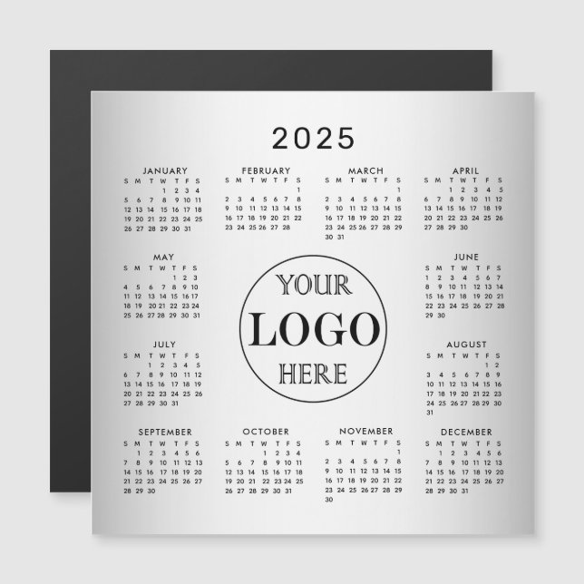 Carte Magnétique Logo personnalisé Blurred Grey Arrière - plan Cale (Devant / Derrière)
