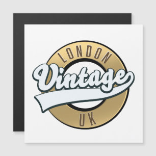 Carte Magnétique Logo rétro London Vintage Royaume-Uni.