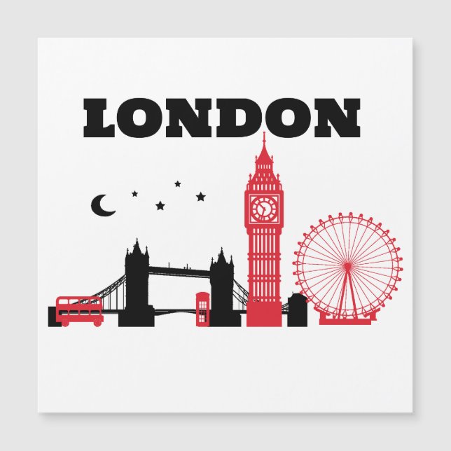 Carte Magnétique LONDRES Design, (Devant)