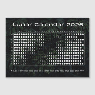 Carte Magnétique Lunar Calendar 2026 Moon Phases Chart