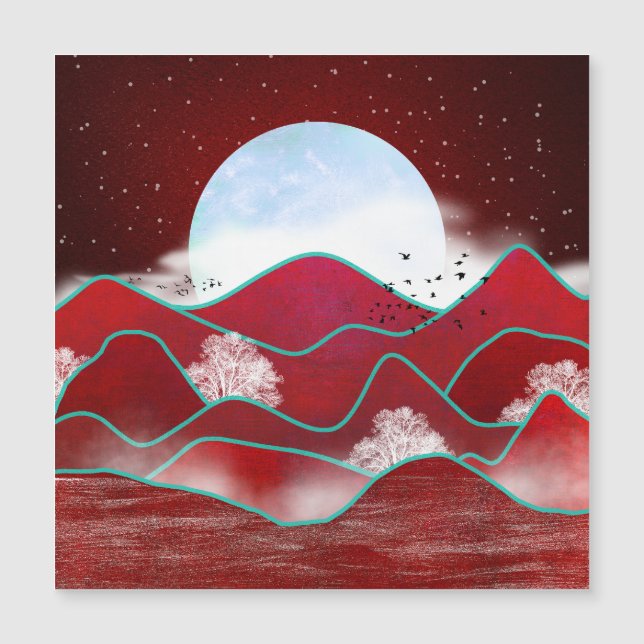 Carte Magnétique Lune rouge (Devant)