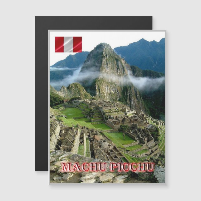 Carte Magnétique Machu Picchu - Pérou - (Devant / Derrière)