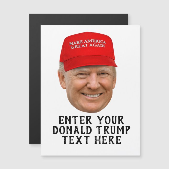 CARTE MAGNÉTIQUE MAGA DONALD TRUMP PERSONNALISÉ (Devant / Derrière)