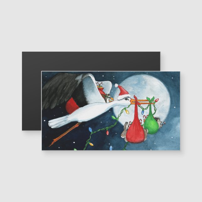 Carte Magnétique Magie de Noël avec amis et famille par Bihrle (Devant / Derrière)