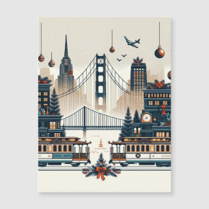 Carte Magnétique Magie des Fêtes de Golden Gate San Francisco Noël