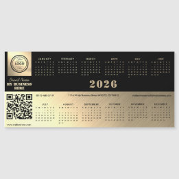 Carte Magnétique Magn calendrier professionnel Générique noir&or 20