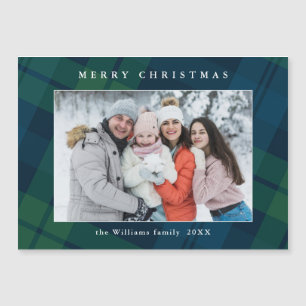 Carte magnétique magnétique rétro Noël Plaid