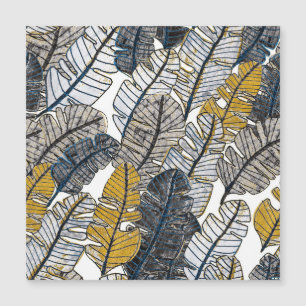 Carte Magnétique Main tirée : Feuilles tropicaux