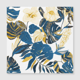 Carte Magnétique Main Tropicale tirée : Motif créatif sans couture