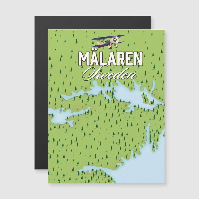 Carte Magnétique Mälaren Suède (Devant / Derrière)