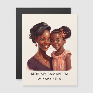 Carte Magnétique Maman et fille noire personnalisée (10)