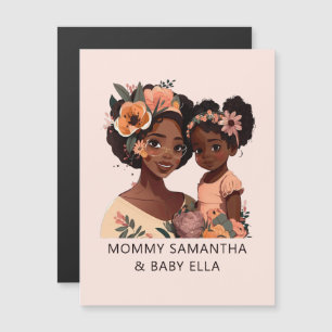 Carte Magnétique Maman et fille noire personnalisée (16)