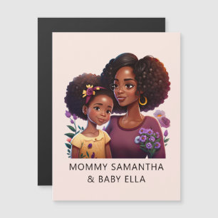 Carte Magnétique Maman et fille noire personnalisée (17)