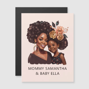 Carte Magnétique Maman et fille noire personnalisée (20)