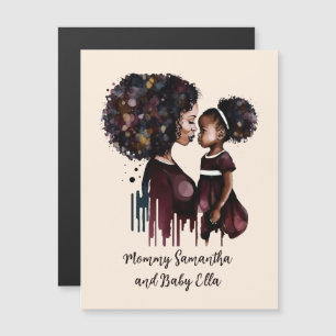 Carte Magnétique Maman et fille noire personnalisée (4)