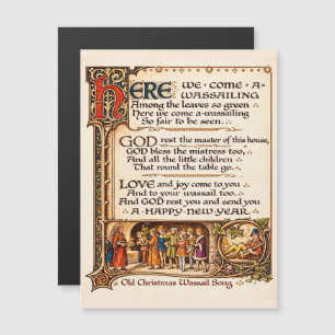 Carte Magnétique Manuscrit enluminé de la chanson traditionnelle du
