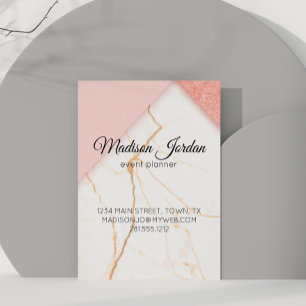 Carte Magnétique Marbre moderne rose et or