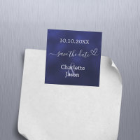 Mariage au coeur bleu marine Enregistrer l'aimant