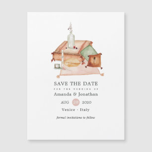 Carte Magnétique Mariage Bohème Sanctuaire Automne Poussiéreux Enre