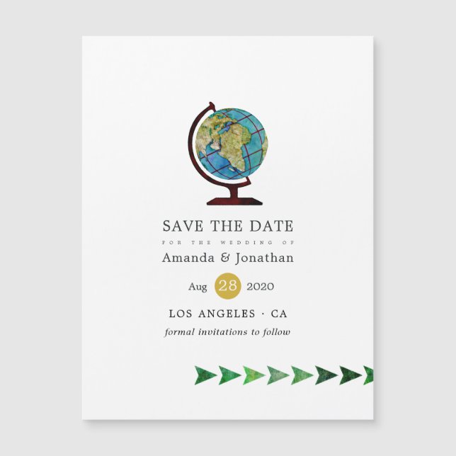 Carte Magnétique Mariage de passeport Enregistrer la date Invitatio (Devant)