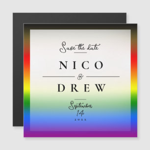 Carte Magnétique Mariage élégant de fierté LGBTQ+ BIPOC