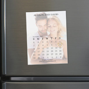 Carte Magnétique Mariage Enregistrer la date Calendrier Photo 6 ran