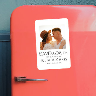 Carte Magnétique Mariage Enregistrer l'aimant de la date avec photo