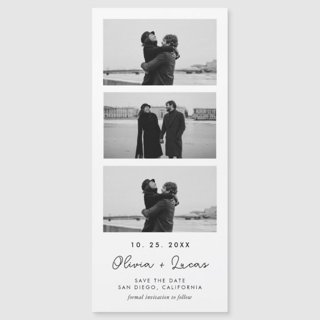 Carte Magnétique Mariage magnétique de la bande photo de script chi (Devant)
