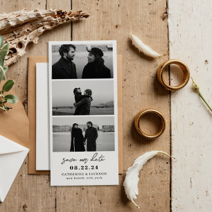 Carte Magnétique Mariage minimaliste de la bande photo Enregistrer