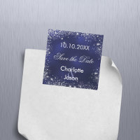 Marine bleu mariage argent Enregistrer l'aimant Da