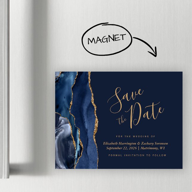 Carte Magnétique Marine Blue Gold Agate magnétique Enregistrer la d (Créateur téléchargé)