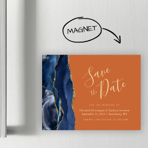 Carte Magnétique Marine Blue Gold Agate Rust Magnétique Enregistrer