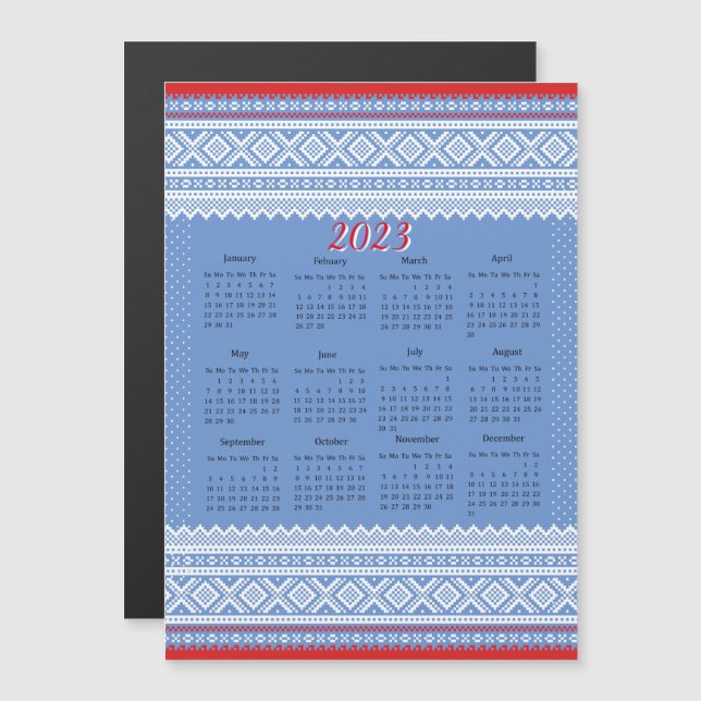 Carte Magnétique Mariusgenser Noël Sweat Motif Calendrier (Devant / Derrière)