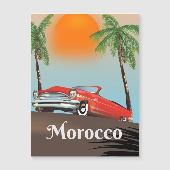 Carte Magnétique Maroc Classic Red affiche de voyage voiture (Devant)