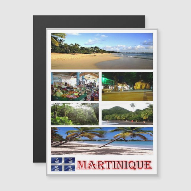 Carte Magnétique Martinique - Mosaïque - (Devant / Derrière)