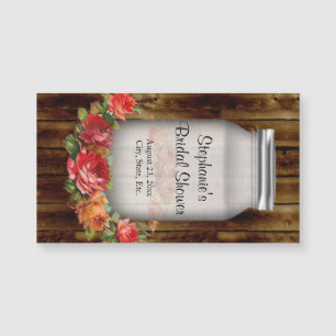 Carte Magnétique Mason Jar Flower Fête des mariées de couronne