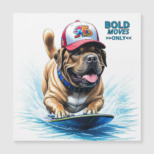 Carte Magnétique Mastiff Dogue anglais planche de surf vacances