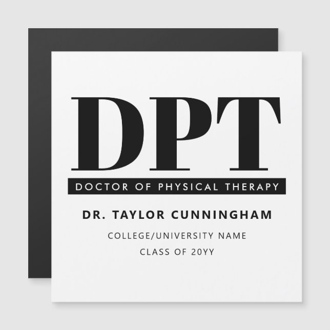 Carte Magnétique Médecin DPT moderne personnalisé de thérapie physi (Devant / Derrière)