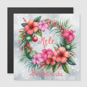 Carte Magnétique Mele Kalikimaka Hibiscus Hawaïen
