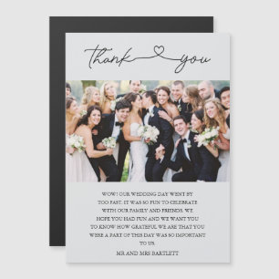 Carte Magnétique Merci Mariage de photo simple script