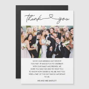 Carte Magnétique Merci Mariage de photo simple script