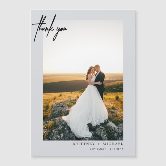 Carte Magnétique Merci moderne à la main (Devant)