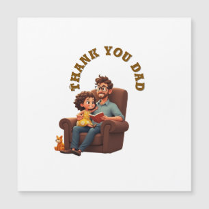 Carte Magnétique Merci papa, bonne fête des pères