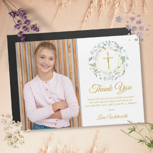 Carte Magnétique Merci photo de la première sainte communion verte